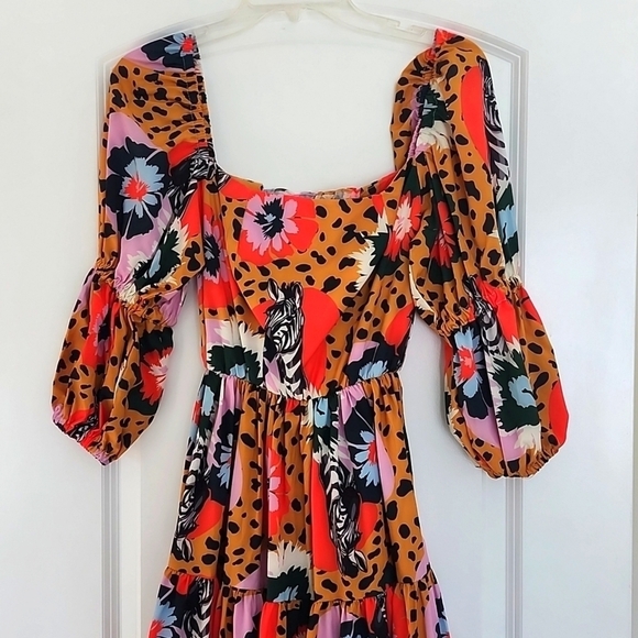 NWOT JUA JUA BY FIORELLA B HANDMADE ZEBRA PRINT SAFARI MINIDRESS SIZE SMALL - Picture 2 of 15